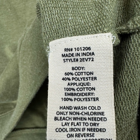 Soft Surroundings Size Large Illimani Sweatshirt Top Green Embroidered Sequin - Picture 5 of 5